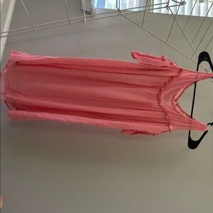 Pink Ruffled Shoulder-less Dress